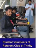 Student volunteers of the Rotaract Club at Trinity